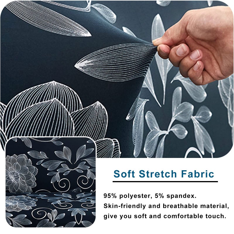 WOMACO Printed Futon Cover Stretch Sofa Bed Slipcovers Full Twin Queen Size Armless Couch Loveseat Protector Covers with Elastic Bottom for Living Room Bedroom Furniture (Ancient Rhyme, 63"-75") - Image 3